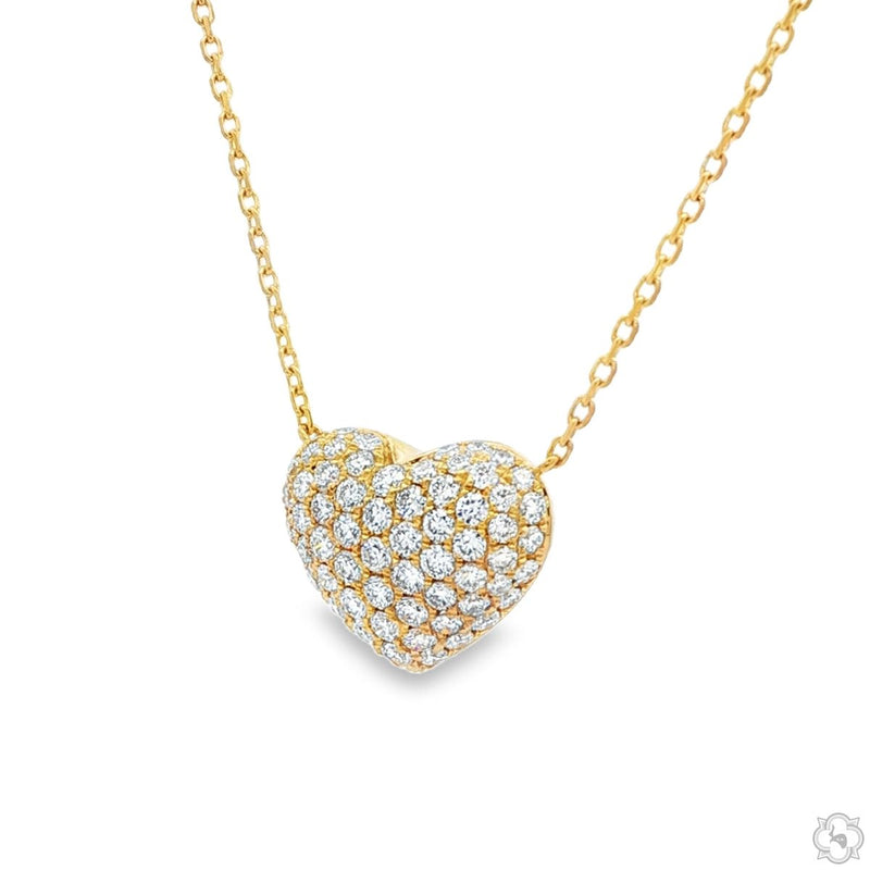 18K Gold Diamond Heart Necklace, view 5