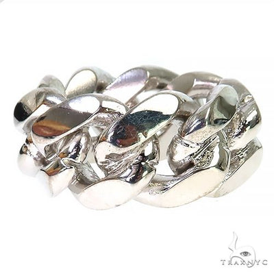 .925 Silver 12-15mm Miami Cuban Link Ring 67414 - Image 1