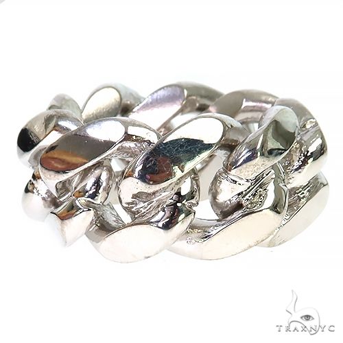 .925 Silver 12-15mm Miami Cuban Link Ring 67414 - Image 1