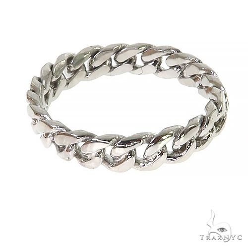 .925 Silver 4-5mm Miami Cuban Link Ring 67412 - Image 3