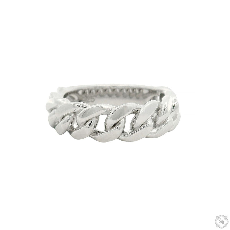 .925 Silver 6mm Miami Cuban Link Ring 70693 - Image 1