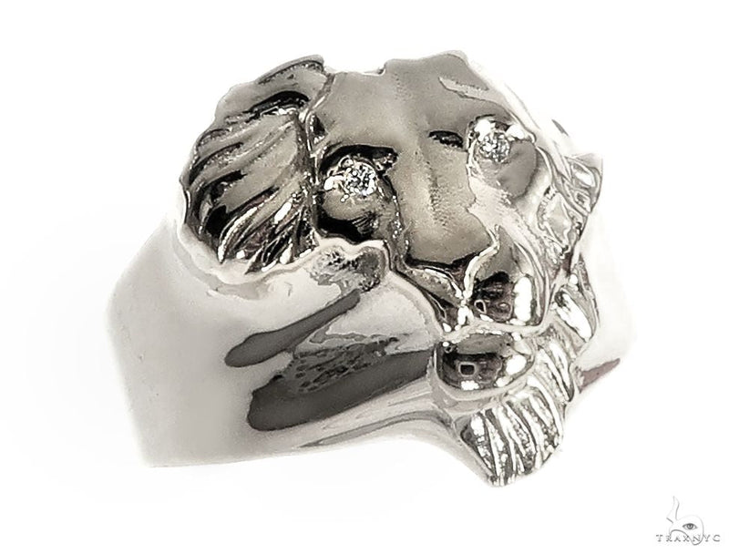 .925 Silver African Lion Face Ring 66469 - Image 2