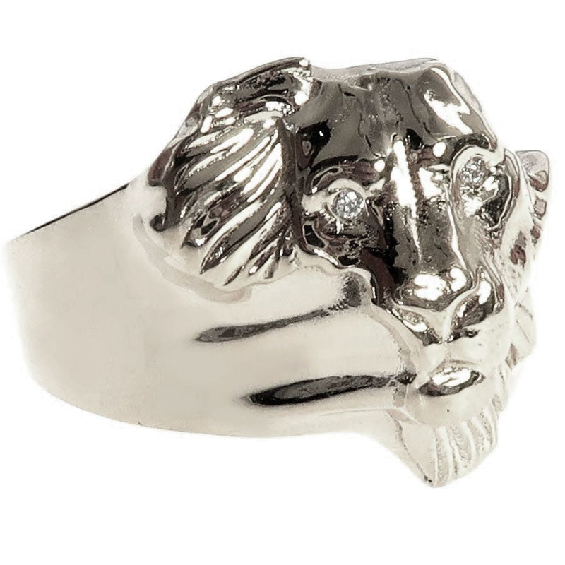 .925 Silver African Lion Face Ring 66469 - Image 4