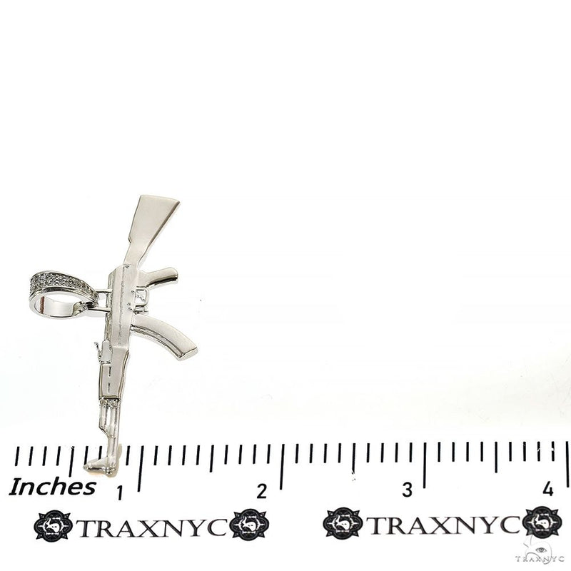 .925 Silver Ak 47 Pendant Moon Cut Chain Set, photo 5 of 8