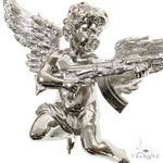.925 Silver Baby Angel With Ak Gun Pendant 69797 - Image 3