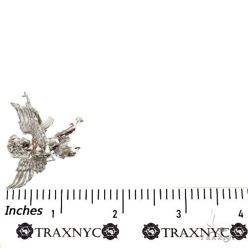 925 Silver Baby Angel With Ak Gun Pendant 69797 | TraxNYC