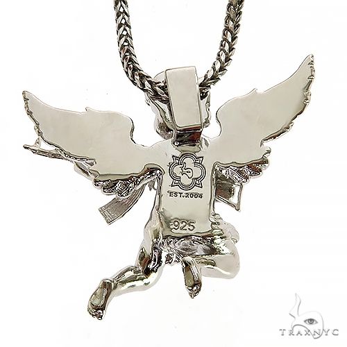 .925 Silver Baby Angel With Ak Gun Pendant Set 69800 - Image 4