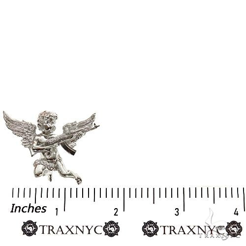 925 Silver Baby Angel with AK Gun Pendant Set | TraxNYC