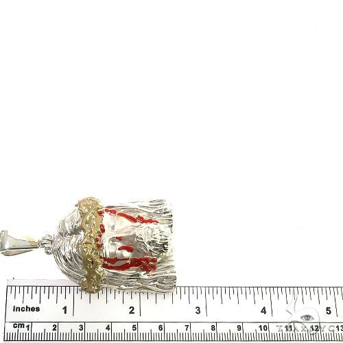 .925 Silver Blood Dripping Jesus Face Pendant 66483 - Image 6