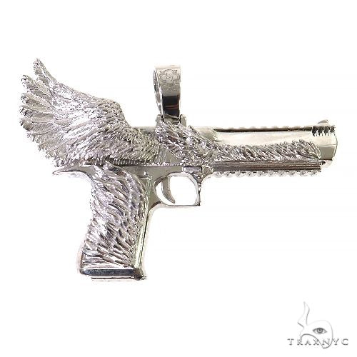 .925 Silver Desert Eagle Gun Pendant Large, photo 4 of 7