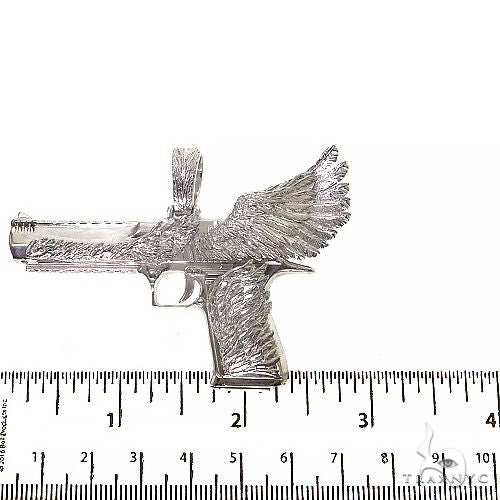 .925 Silver Desert Eagle Gun Pendant Large 69153 - Image 5