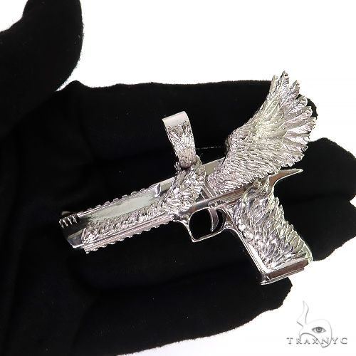 .925 Silver Desert Eagle Gun Pendant Large, photo 7 of 7