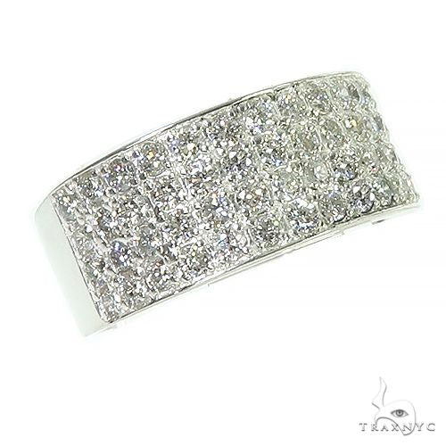 .925 Silver Diamond 4 Row Ring 66465 - Image 1