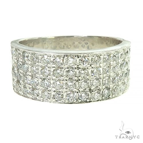 .925 Silver Diamond 4 Row Ring 66465 - Image 3