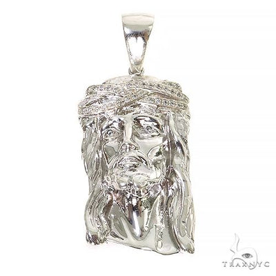.925 Silver Diamond Big Jesus Pendant 67433 - Image 1