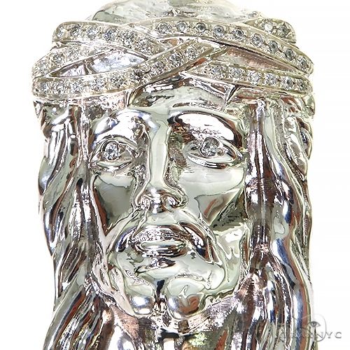 925 Silver Diamond Big Jesus Pendant 67433 – TraxNYC
