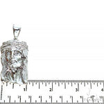 .925 Silver Diamond Big Jesus Pendant 67433 - Image 6