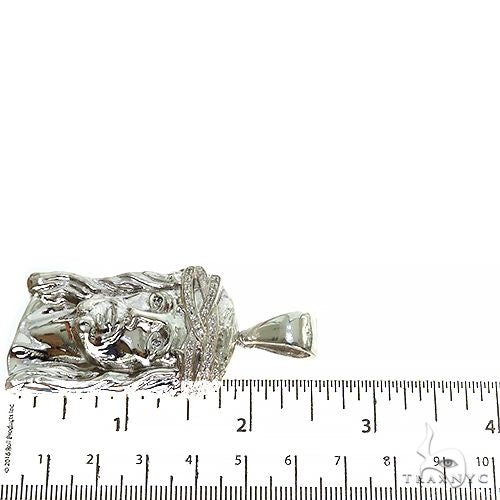 .925 Silver Diamond Big Jesus Pendant, photo 7 of 7