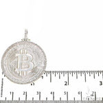 .925 Silver Diamond Bitcoin Pendant 67420 - Image 4