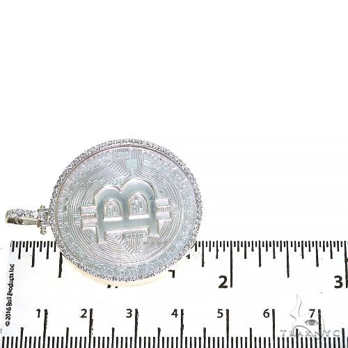 .925 Silver Diamond Bitcoin Pendant 67420 - Image 5