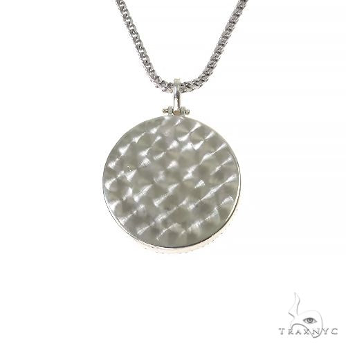 .925 Silver Diamond Bitcoin Pendant With Franco Chain Set 67421 - Image 3