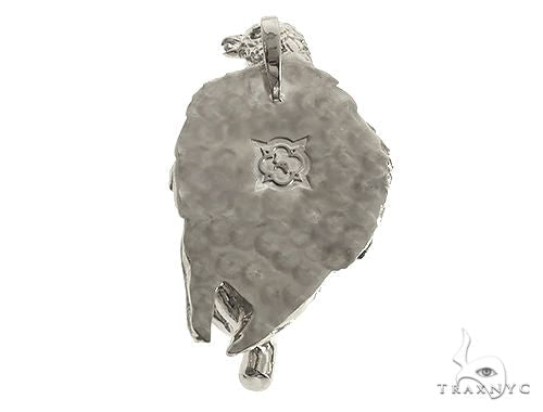 .925 Silver Diamond Crow Skull Face Pendant, photo 3 of 6