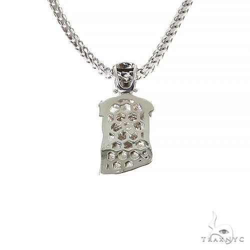 .925 Silver Diamond Jesus Pendant With Franco Set, photo 3 of 5