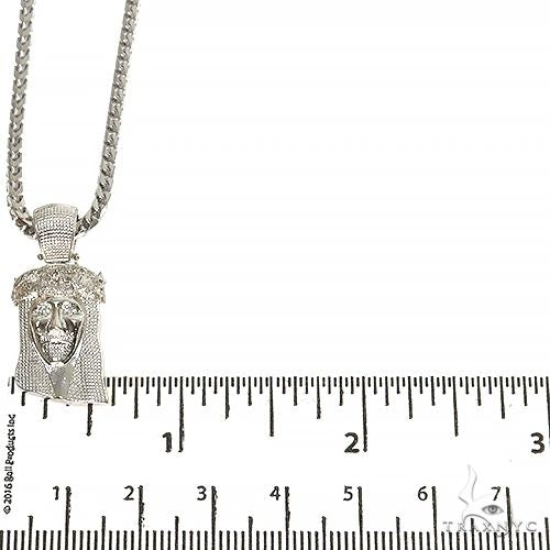 .925 Silver Diamond Jesus Pendant With Franco Set, photo 4 of 5