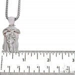.925 Silver Diamond Jesus Pendant With Franco Chain Set 67424 - Image 5