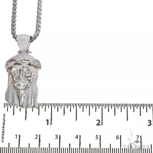 .925 Silver Diamond Jesus Pendant With Franco Chain Set 67424 - Image 5