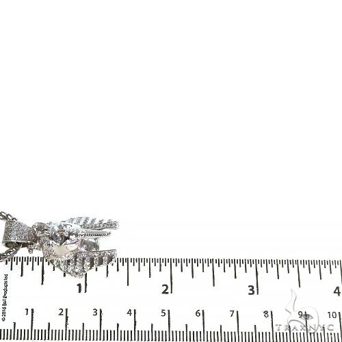 .925 Silver Diamond King Tut Pendant Set With Franco Chain 67422 - Image 5