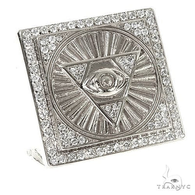.925 Silver Diamond Pyramid Evil Eye TraxNYC  Ring 66461 - Image 1
