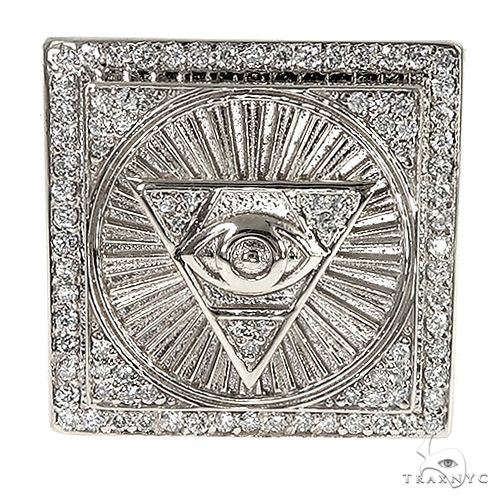 .925 Silver Diamond Pyramid Evil Eye TraxNYC  Ring 66461 - Image 2