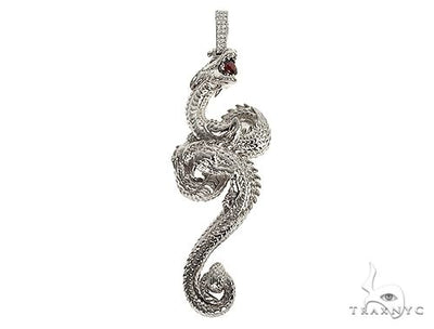 .925 Silver Fully 3D Dragon Pendant 66460 - Image 1