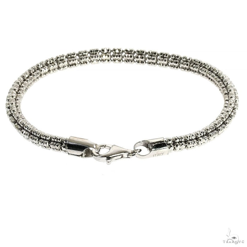 .925 Silver Iced Link Bracelet 5mm 7.5 Inches, photo 2 of 5
