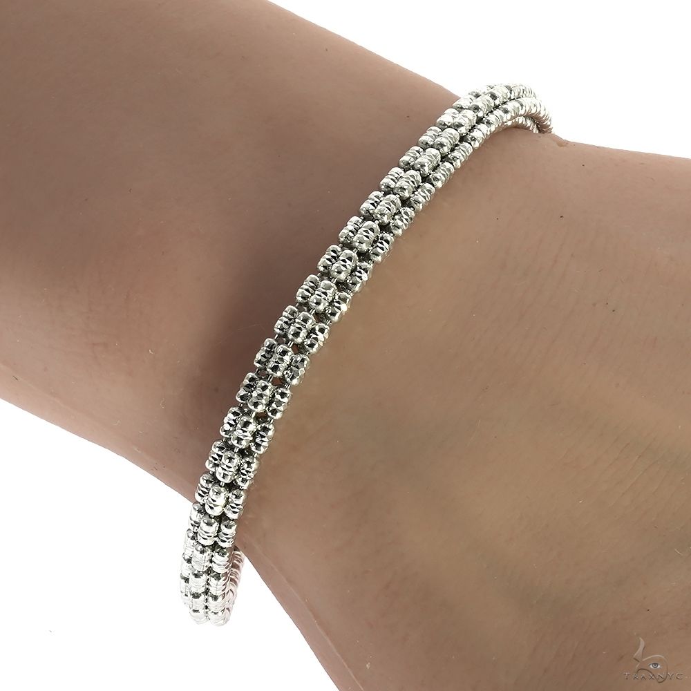 925 Silver Iced Link Bracelet 5mm 7.5 Inches 70105 | TraxNYC