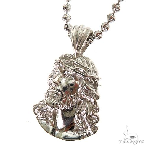 925 Silver Jesus Pendant Set 69930 | TraxNYC