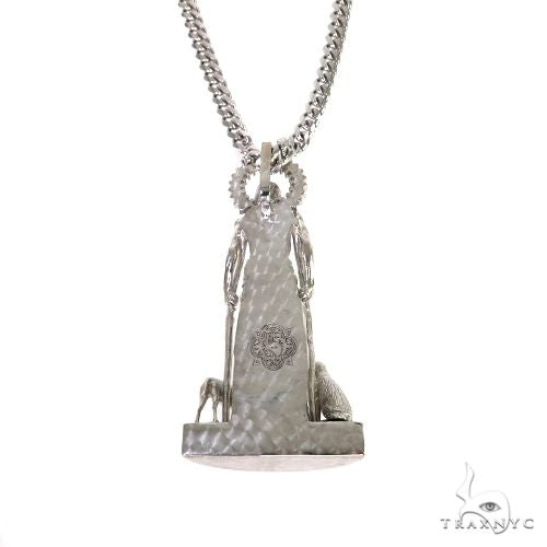 .925 Silver Large  St. Lazarus Cuban Chain Set, photo 4 of 8