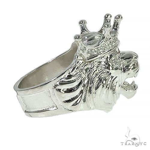 .925 Silver Lion King Diamond Ring 66462 - Image 4