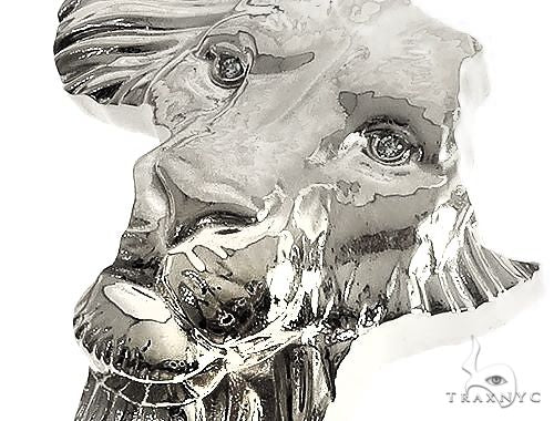 .925 Silver Medium African Lion Face Pendant 66467 66468 - Image 4