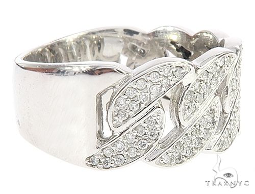 .925 Silver Miami Cuban Link Diamond Ring 67428 - Image 3