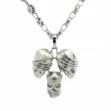 .925 Silver No Talk No Hear No See Skull Pendant Set 70852