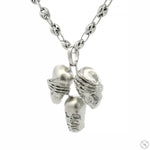 .925 Silver No Talk No Hear No See Skull Pendant Set 70852 - Image 3