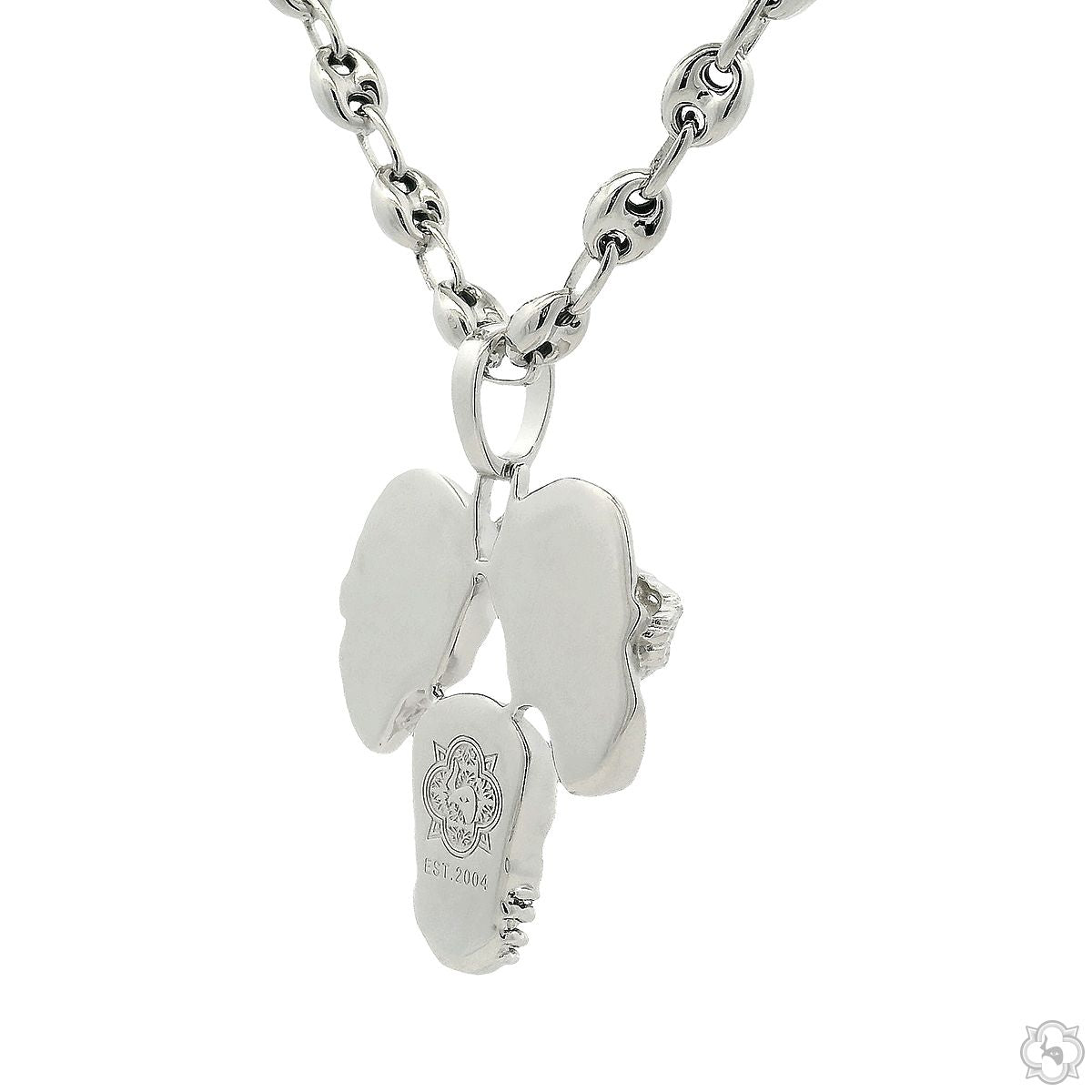 925 Silver No Talk No Hear No See Skull Pendant Set 70852 | TraxNYC