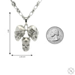 .925 Silver No Talk No Hear No See Skull Pendant Set 70852 - Image 9