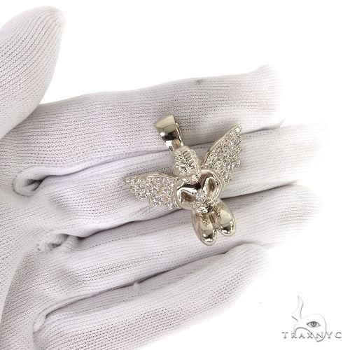 .925 Silver Praying Angel Diamond Pendant, photo 7 of 7