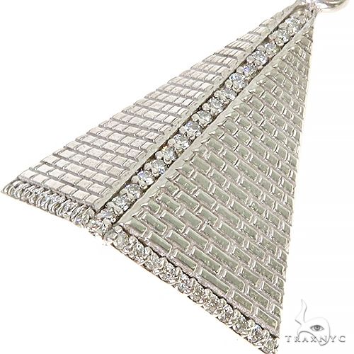 .925 Silver Pyramid Diamond Pendant Set With Miami Cuban Chain, photo 3 of 6