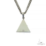 .925 Silver Pyramid Diamond Pendant Set With Miami Cuban Chain 67425 - Image 4