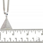 .925 Silver Pyramid Diamond Pendant Set With Miami Cuban Chain 67425 - Image 5