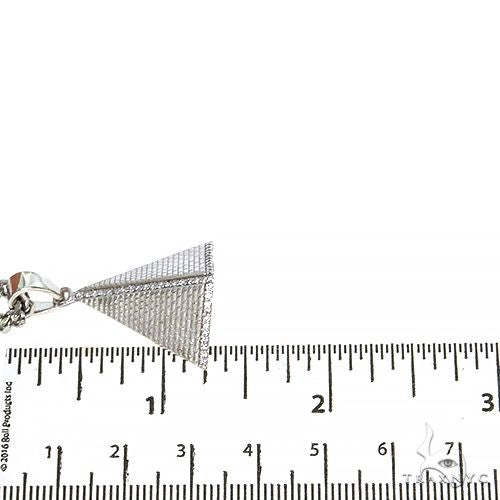 .925 Silver Pyramid Diamond Pendant Set With Miami Cuban Chain 67425 - Image 6